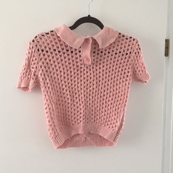 American Apparel pink knit polo - Picture 1 of 4